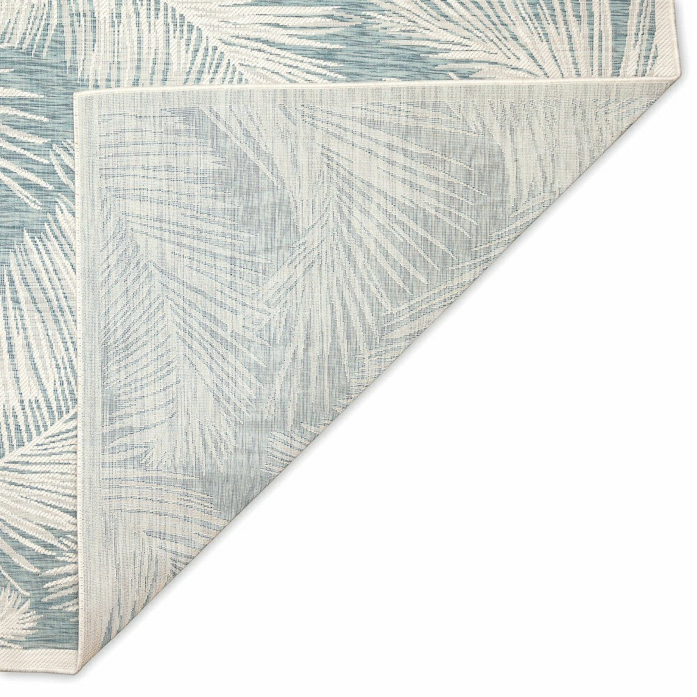 Plow & Hearth Liora Manne Carmel Fronds Indoor/Outdoor Area Rug Aqua