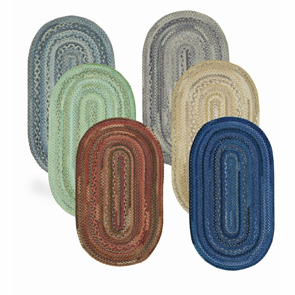 Plow & Hearth Oval Riverview Wool Blend Braided Rug, 24" x 36"