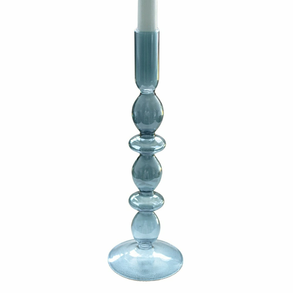 Plow & Hearth Azure Blue Candle Holder - Pair