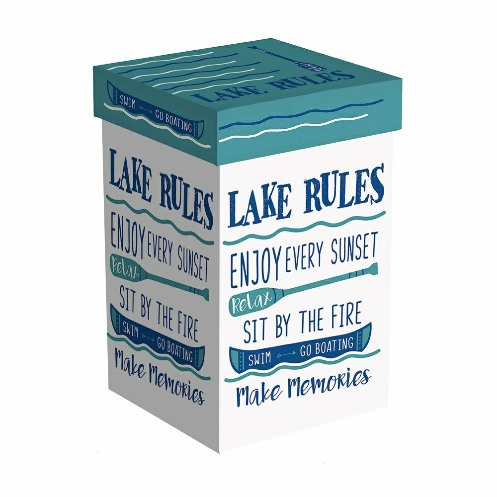 Plow & Hearth Ceramic Travel Cup, 17 OZ. ,w/box Lid, Lake Rules