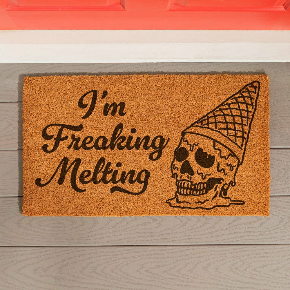 Plow & Hearth Summerween I'm Freaking Melting Coir Mat, 28"x16"