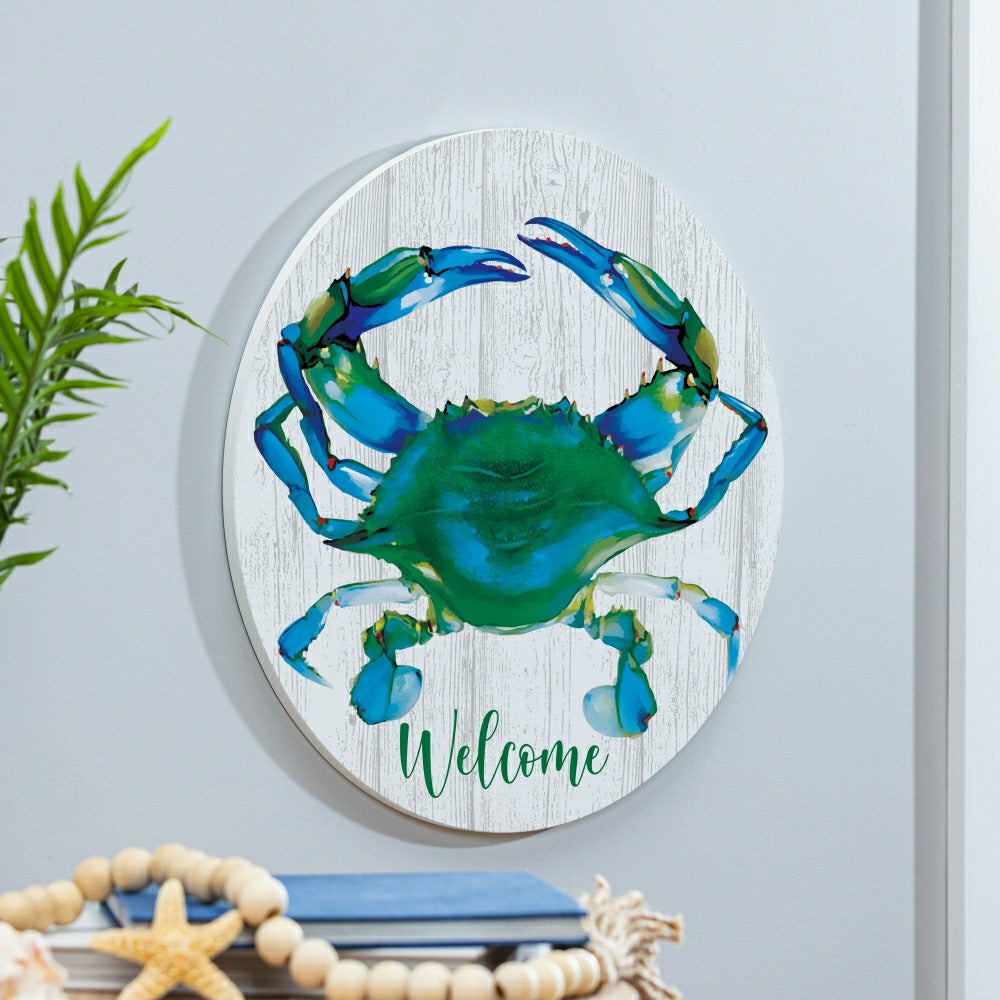 Plow & Hearth Coastal Door Décor Welcome Crab 18"