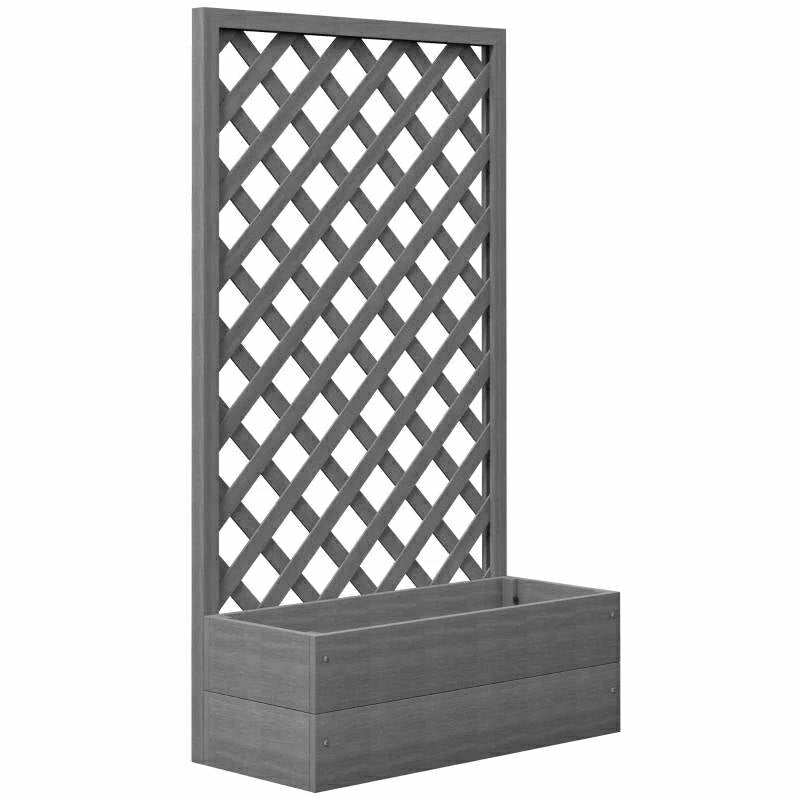 Plow & Hearth Raised Garden Bed Planter Box with Lattice Trellis