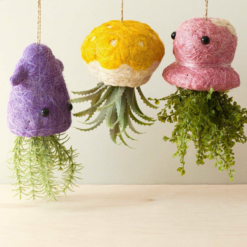 Plow & Hearth Squid Hanging Planter for Air Plants - Handmade Plant Pot