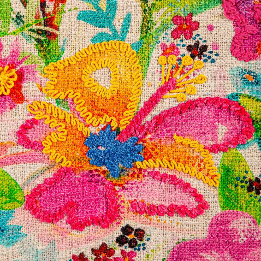 Plow & Hearth Embroidered Floral & Butterfly Wall Art