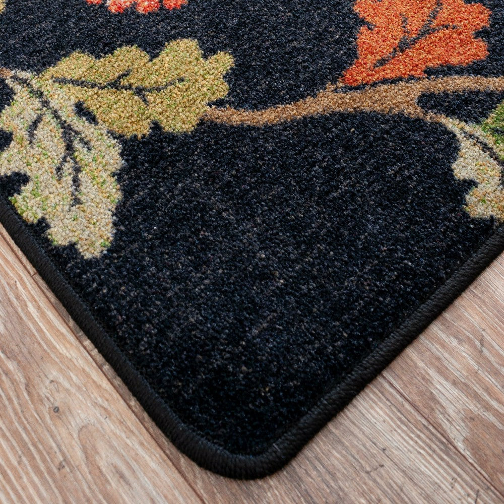 Plow & Hearth Oakwood Pine Cone and Oak Leaf Rug, 7'7" Round