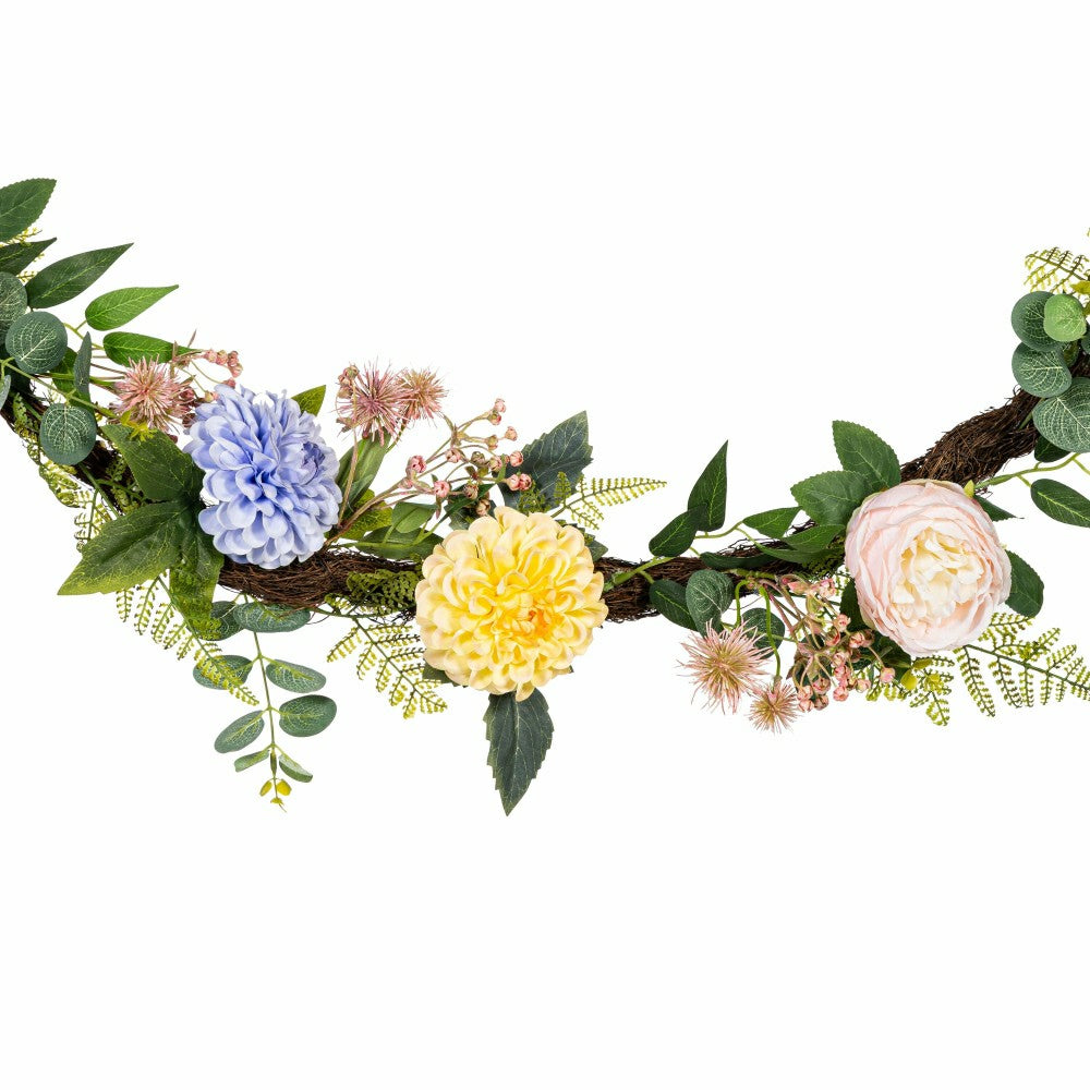 Plow & Hearth Cottage Garden Garland Artificial Floral, 72"L