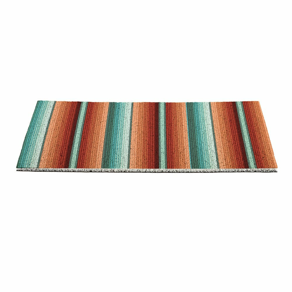 Plow & Hearth Southwest Pueblo PVC Trapper Mat, Serape Stripe, 28"x16"