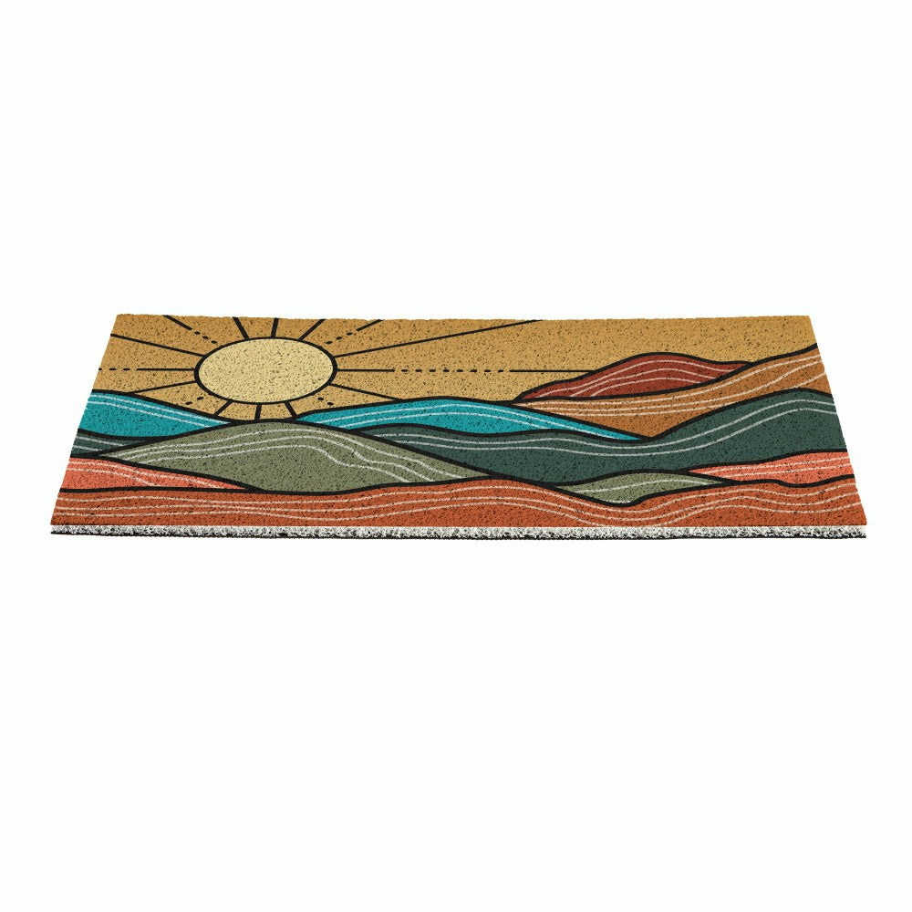 Plow & Hearth Southwest Sunrise PVC Trapper Mat, Landscape, 28"x16"