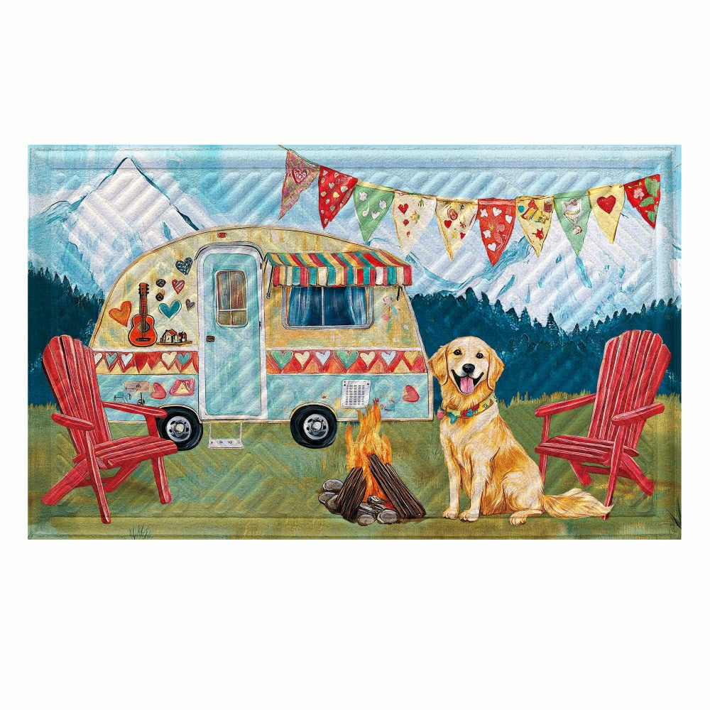 Plow & Hearth Camping Dog Embossed Mat