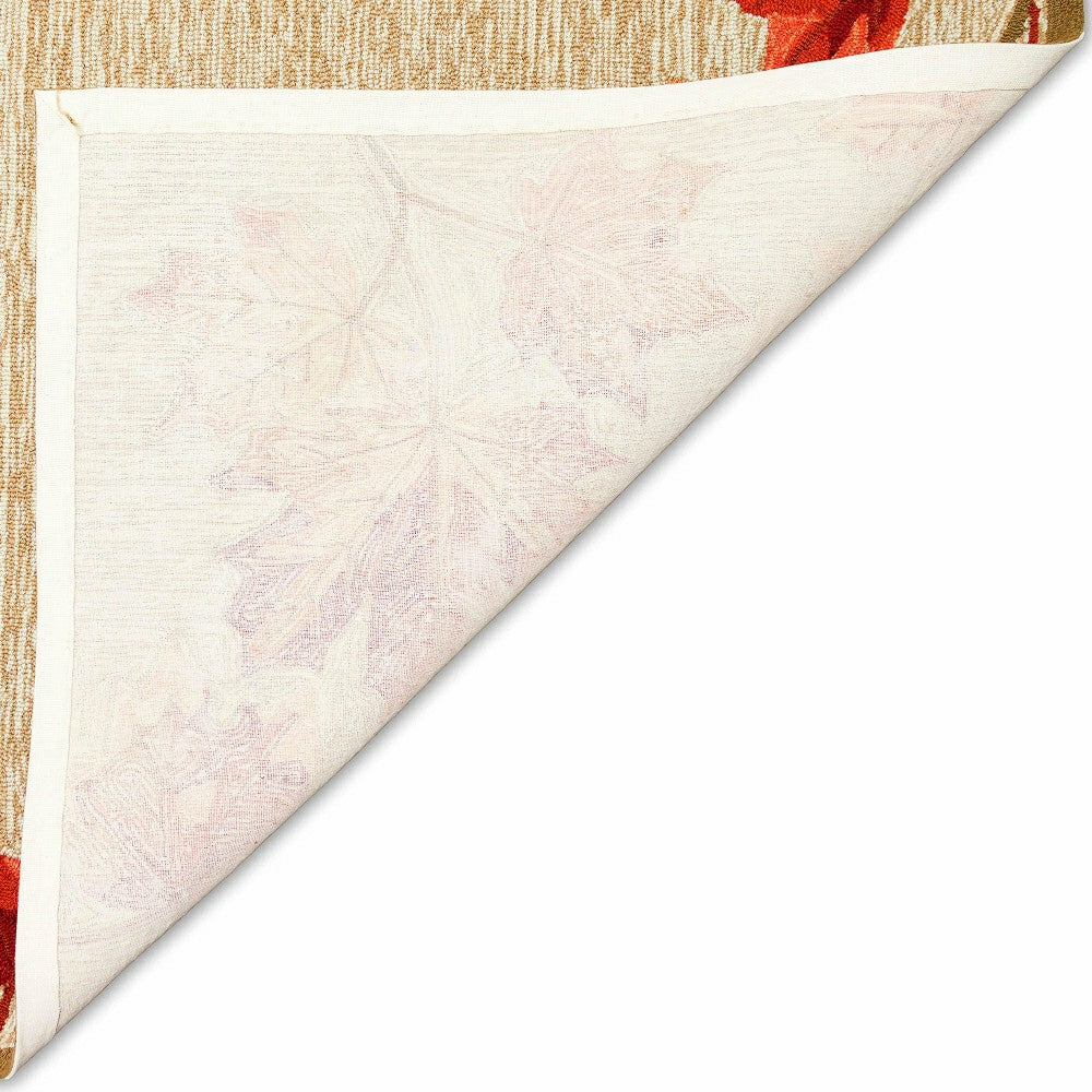 Plow & Hearth Indoor/Outdoor Falling Leaves Border Rug, 5' x 7'6"