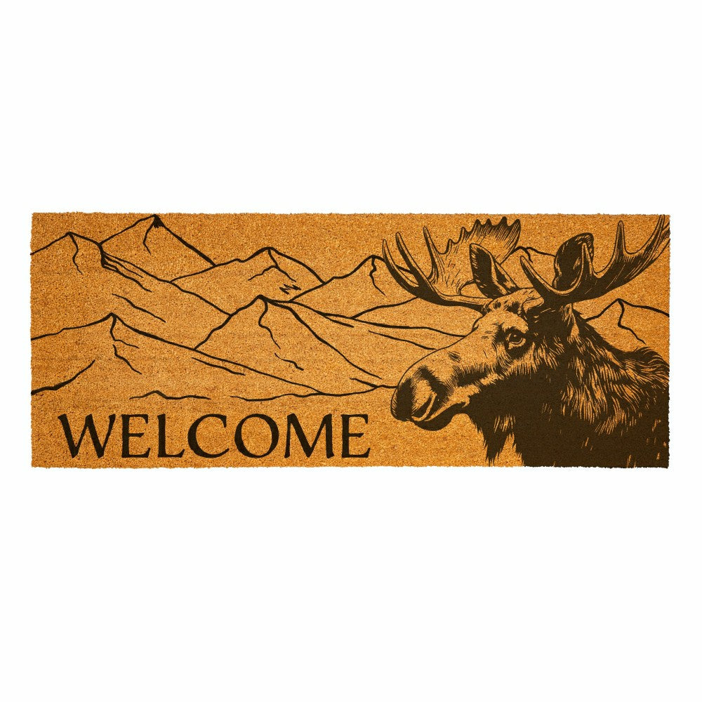 Plow & Hearth EG Studio Northwoods Line-Art Style PNW Animal Icons Coir Mat (60x24)