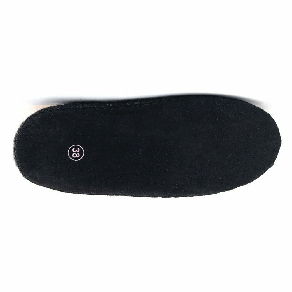 Plow & Hearth Womens Newport Noir Wool House Shoe