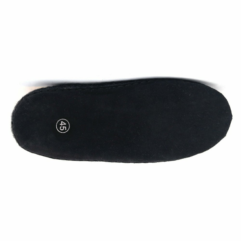 Plow & Hearth Mens Newport Noir Wool House Shoe