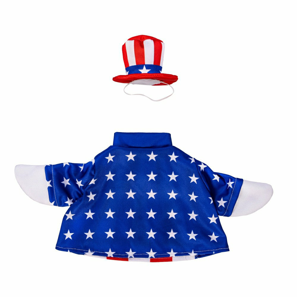 Plow & Hearth Giddy The Goose, Metal Porch Statue With Patriotic Boy Outfit, 21"H