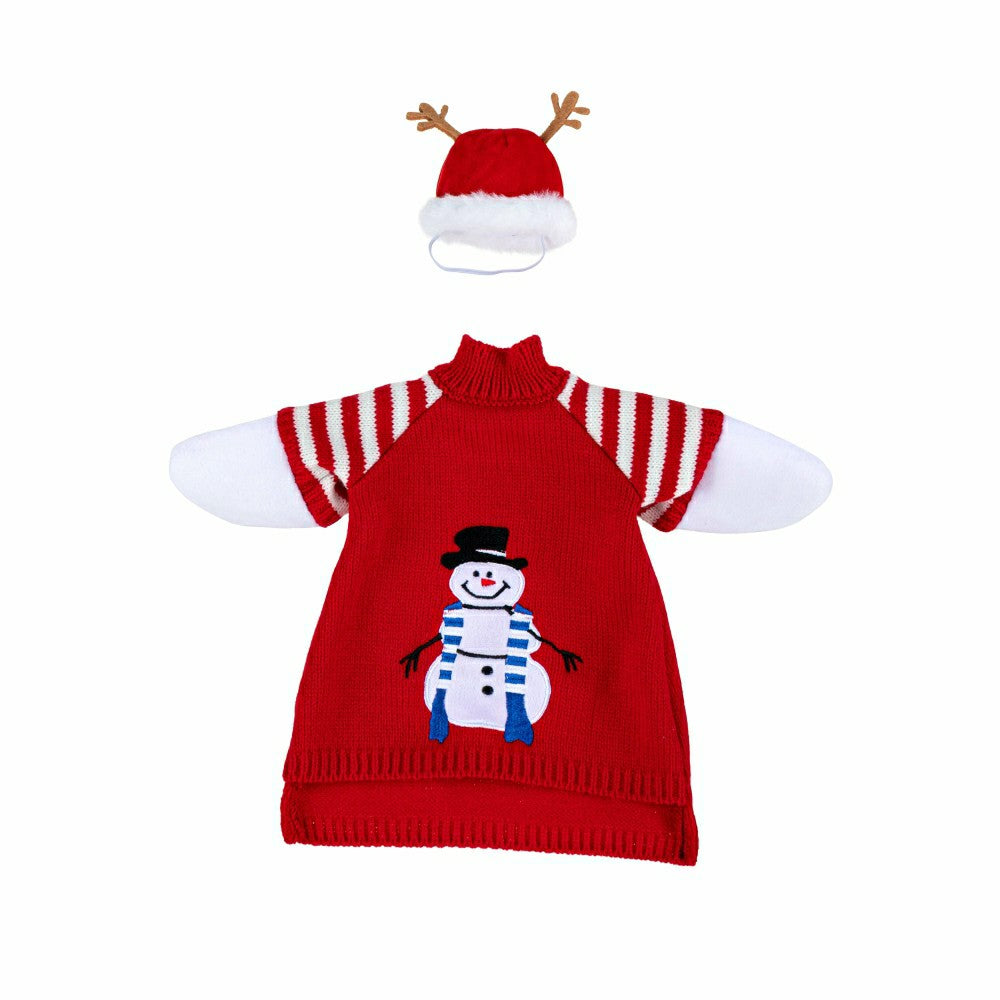 Plow & Hearth Giddy The Goose, Metal Porch Statue With Ugly Sweater Outfit, 21"H