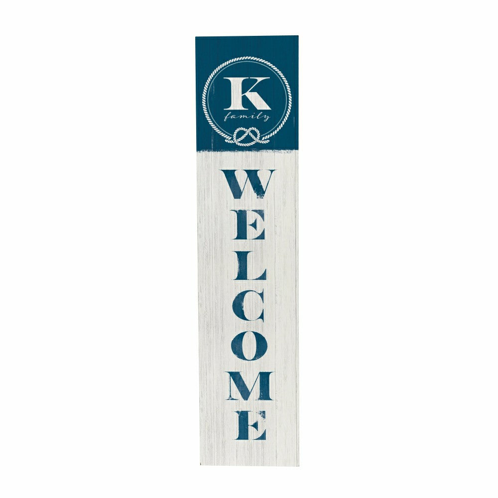 Plow & Hearth Coastal Porch Leaner Nautical Monogram 46" K