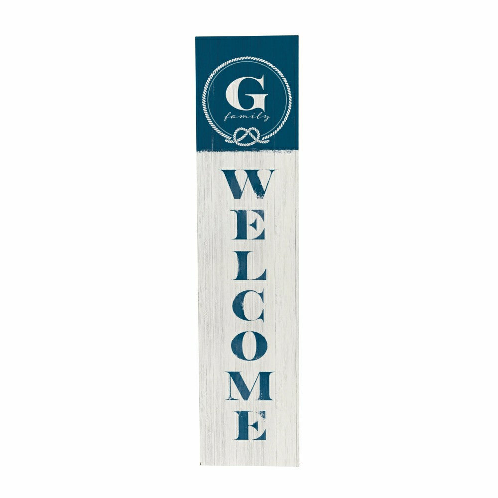 Plow & Hearth Coastal Porch Leaner Nautical Monogram 46" G