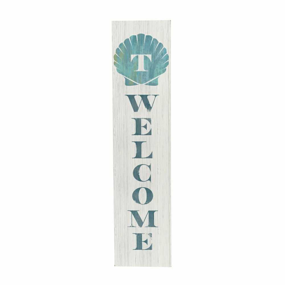Plow & Hearth Coastal Porch Leaner Shell Monogram 46" T