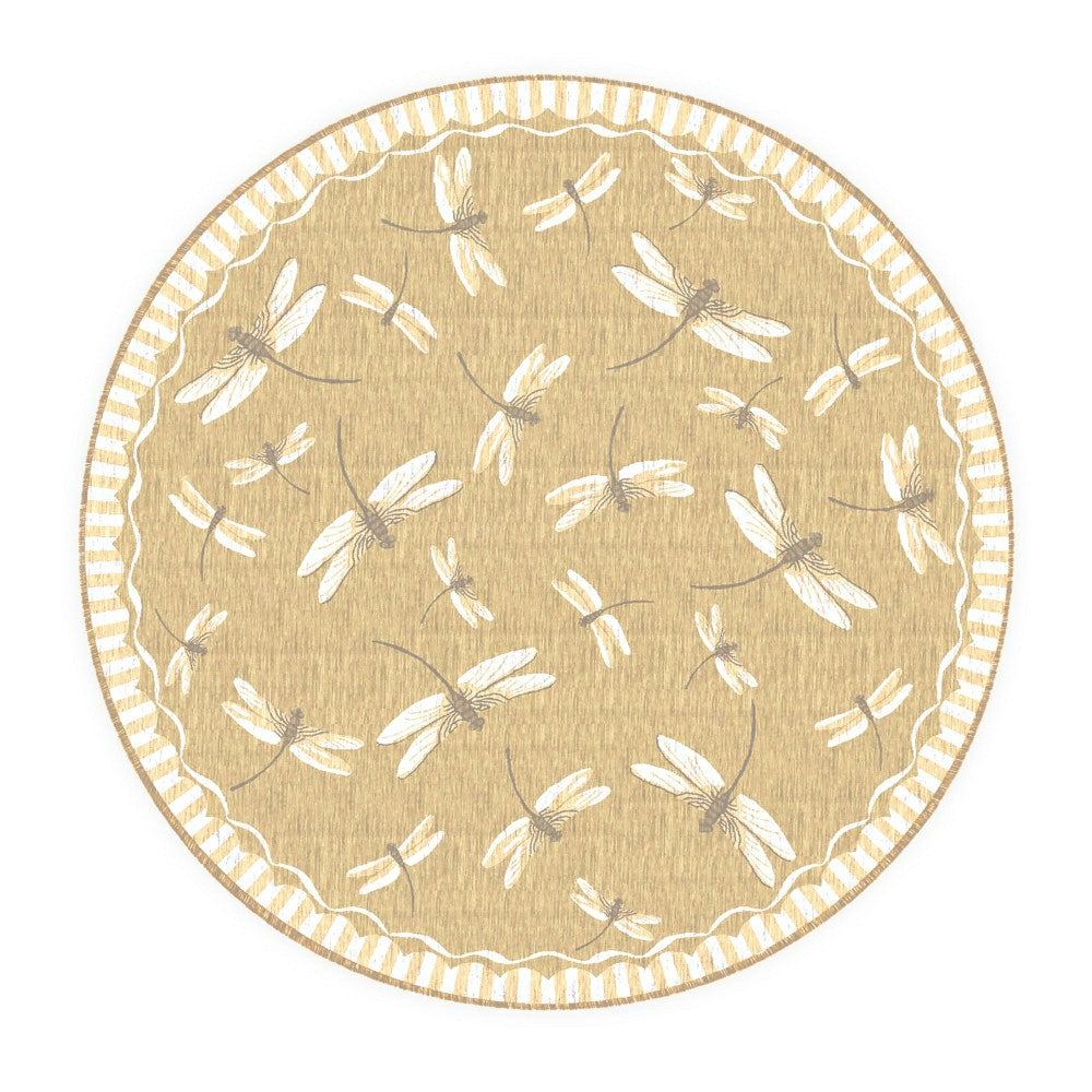 Plow & Hearth Indoor/Outdoor Dragonfly Rug, 7'10" Round