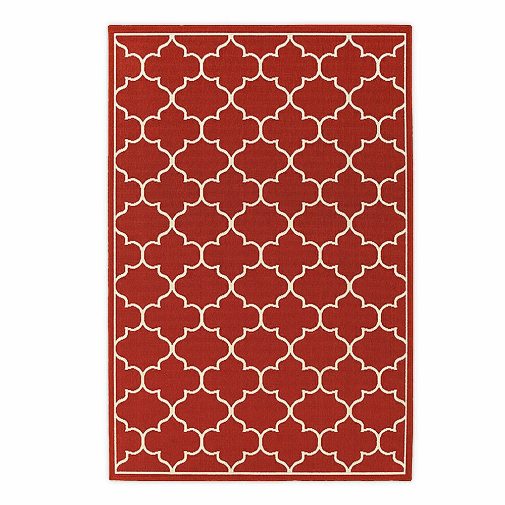 Plow & Hearth Lexington Quatrefoil Rug, 3'7" x 5'6"