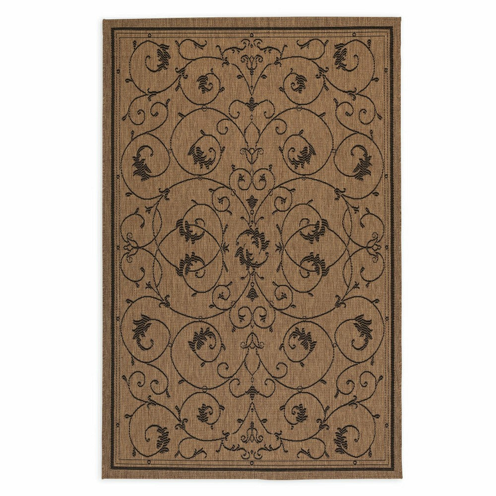 Plow & Hearth Veranda Scroll Indoor/Outdoor Rug, 5'3" x 7'6"