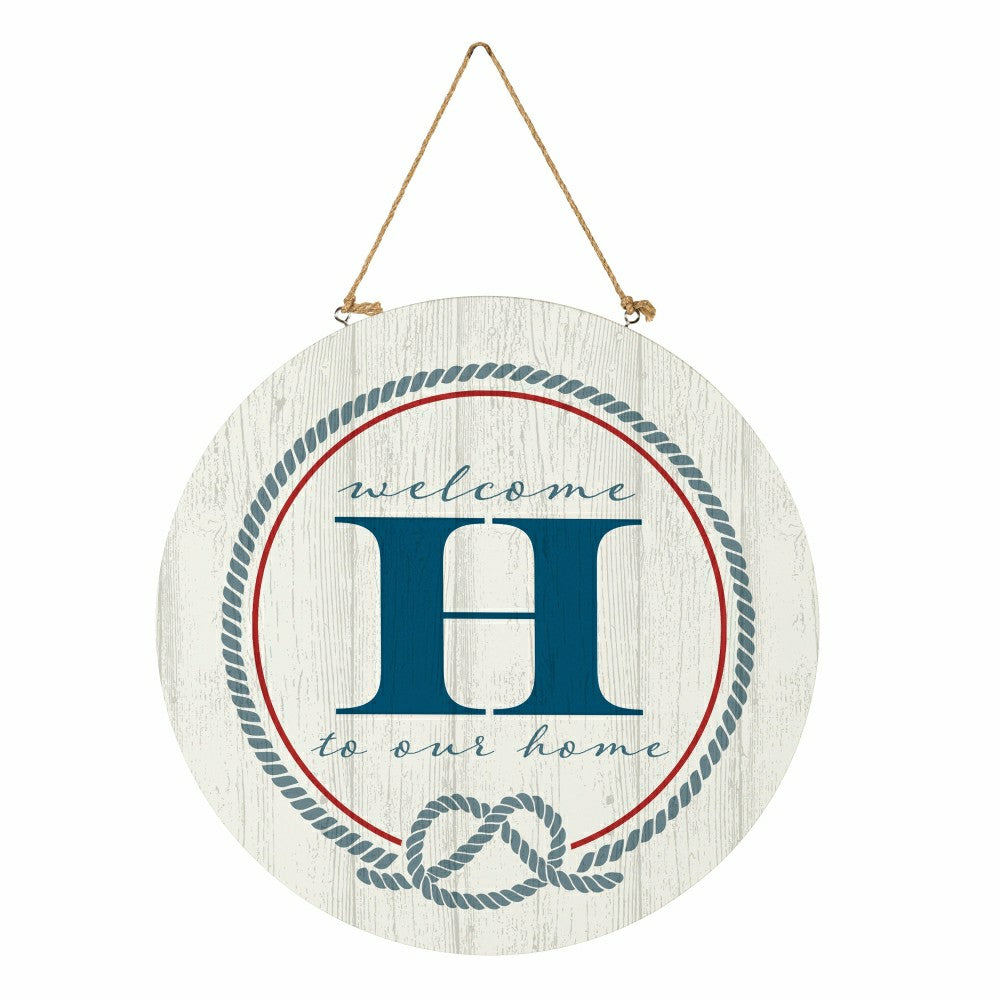 Plow & Hearth Coastal Door Décor Monogram White 18" H