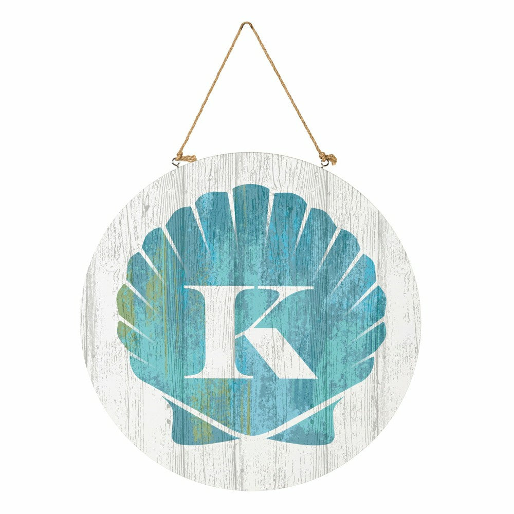 Plow & Hearth Coastal Door Décor Shell Monogram 18" K