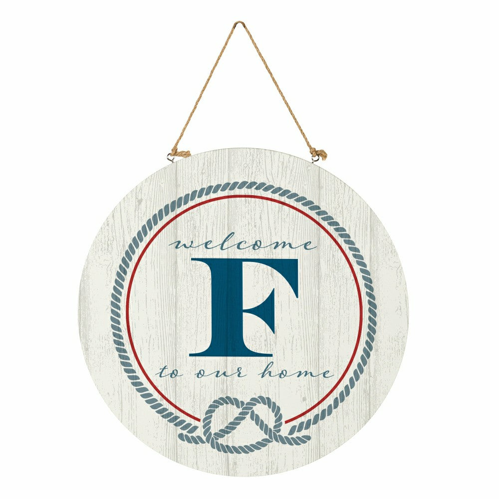Plow & Hearth Coastal Door Décor Monogram White 18" F