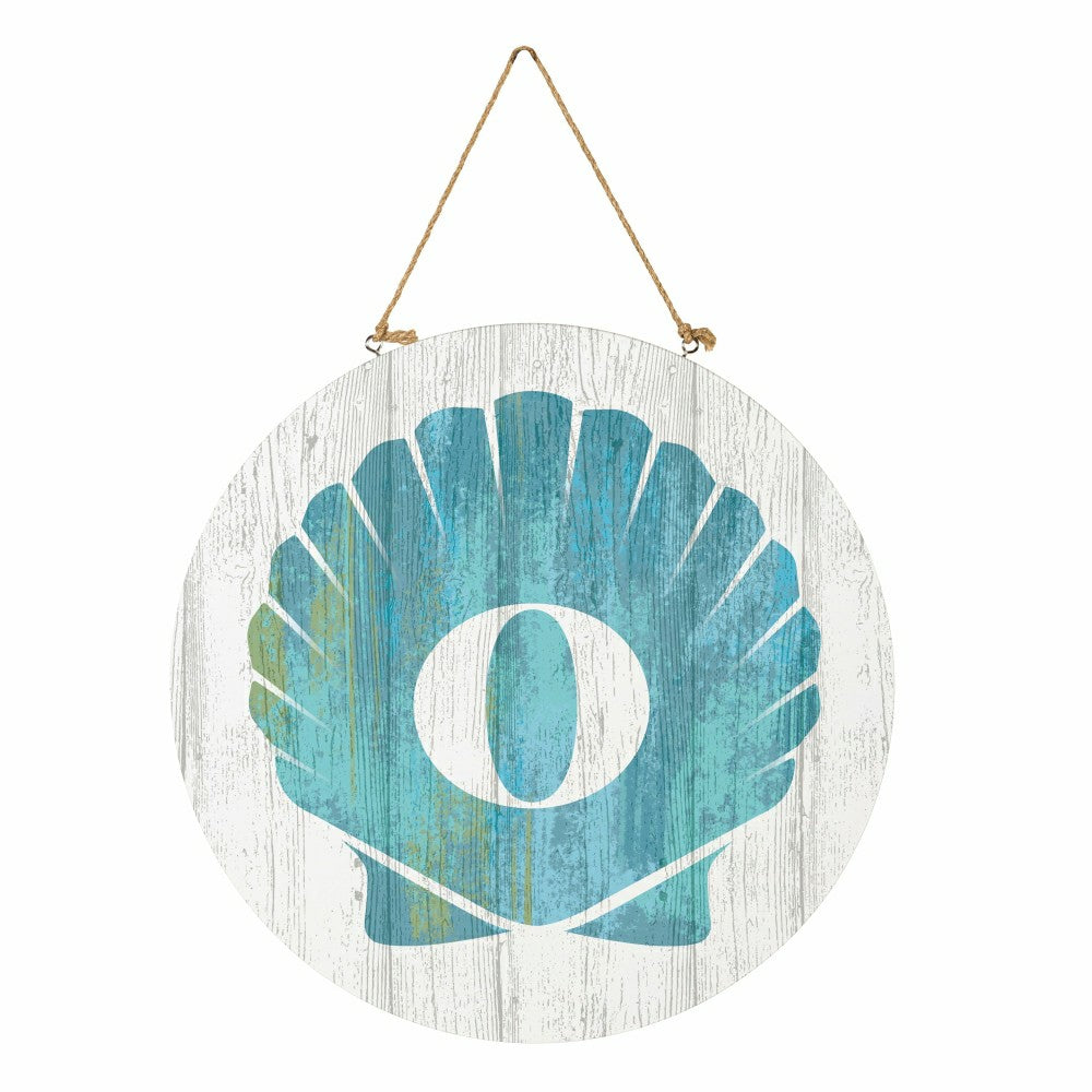 Plow & Hearth Coastal Door Décor Shell Monogram 18" O