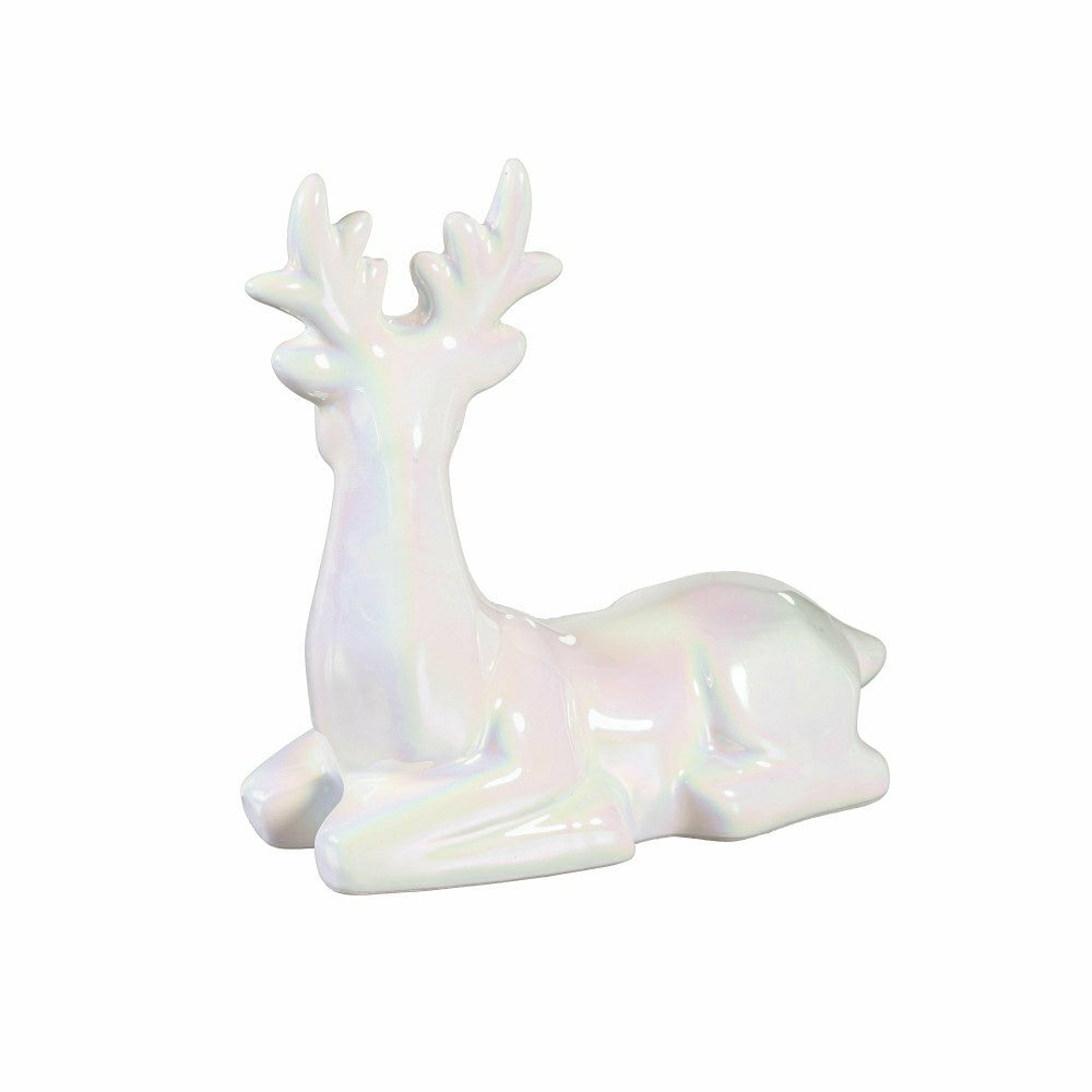 Plow & Hearth Season to Sparkle LED Table Décor Ceramic Iridescent Tree with Star Cu