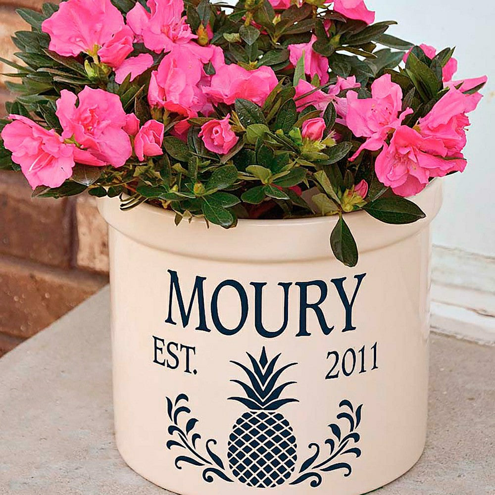 Plow & Hearth Pineapple Personalized Crock