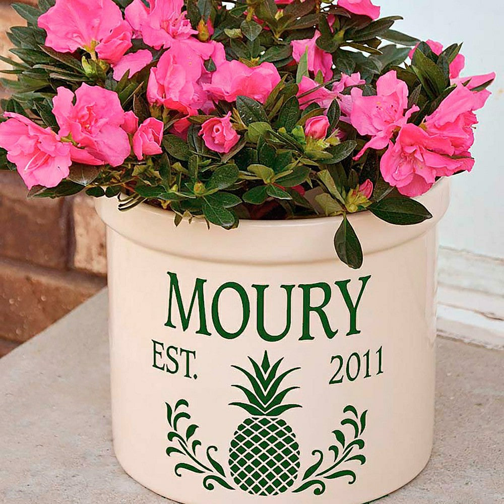 Plow & Hearth Pineapple Personalized Crock