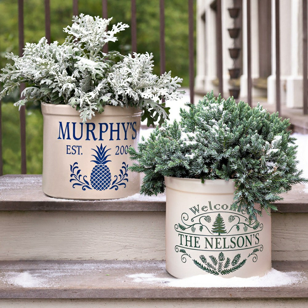 Plow & Hearth Pineapple Personalized Crock