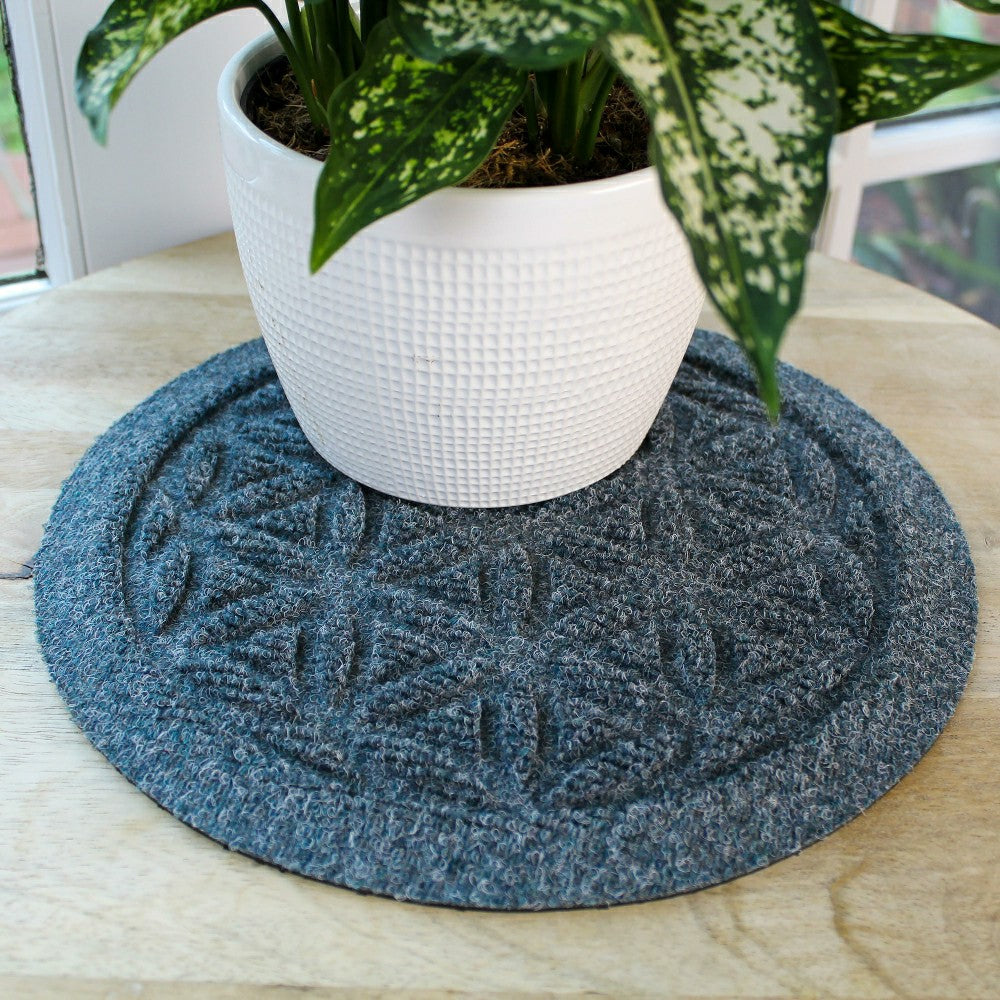 Plow & Hearth WaterHog® 12" Flower of Life Plant Trivets, Set of 4