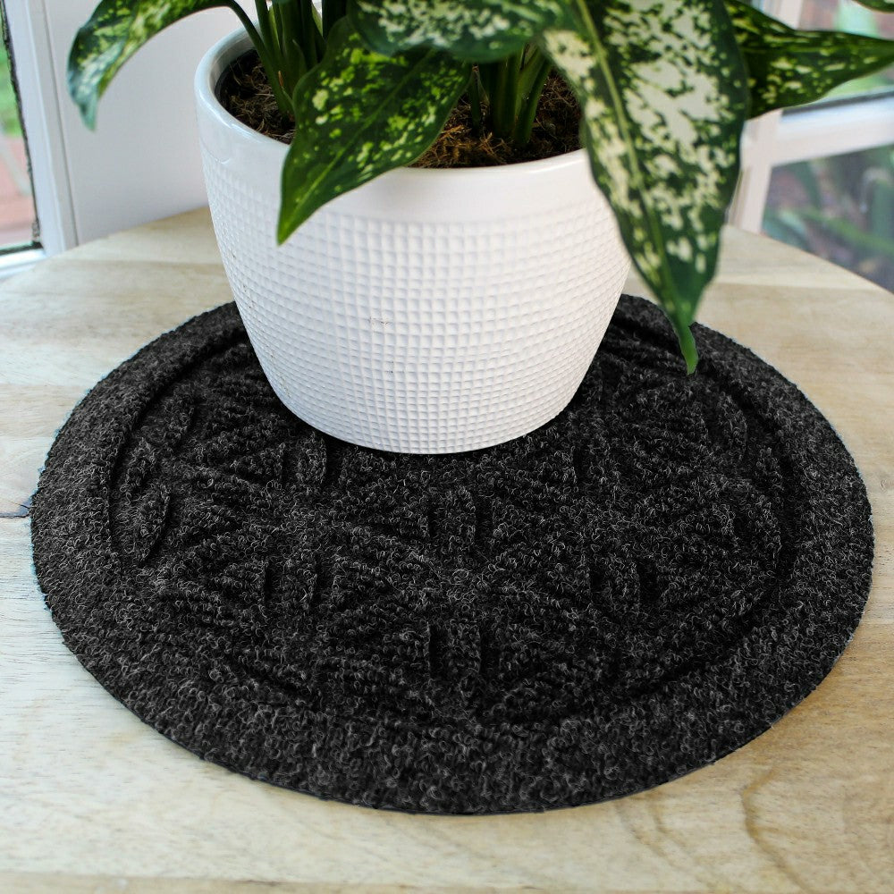 Plow & Hearth WaterHog® 12" Flower of Life Plant Trivets, Set of 4