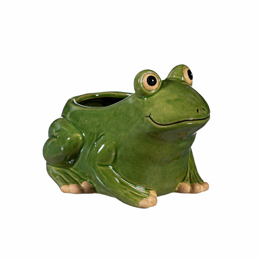 Plow & Hearth Pollinator Garden Planter, Ceramic Frog