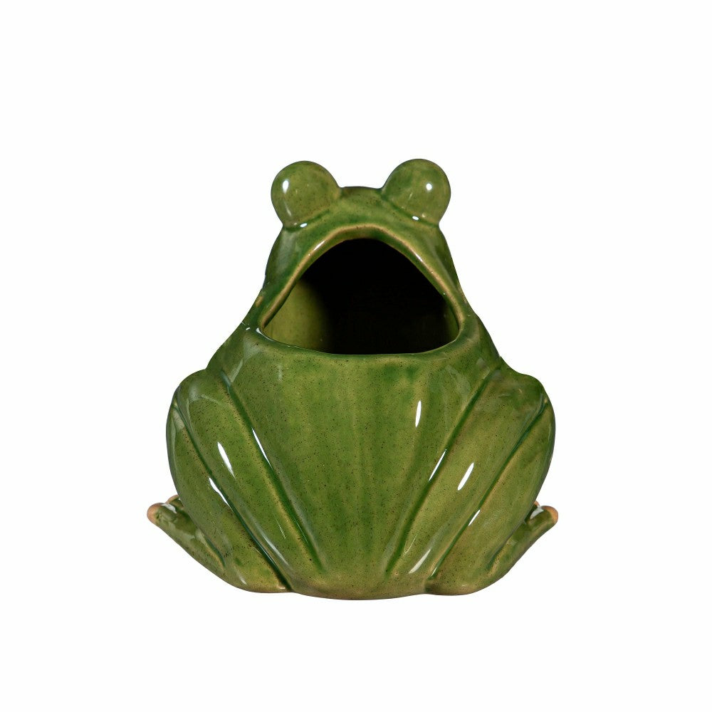 Plow & Hearth Pollinator Garden Planter, Ceramic Frog