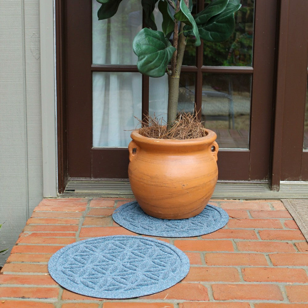 Plow & Hearth WaterHog® 17" Flower of Life Plant Trivets, Set of 2