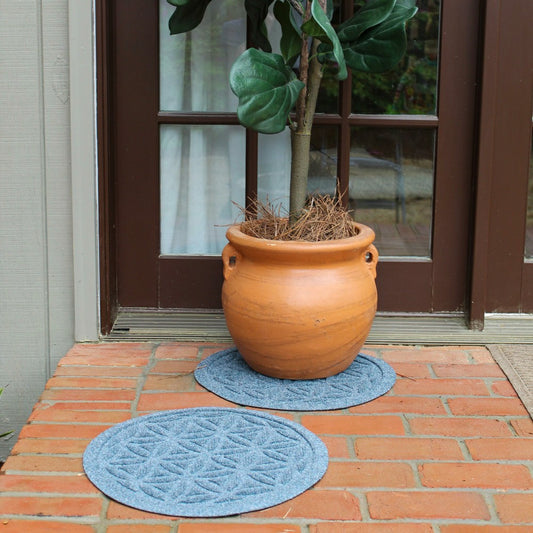 Plow & Hearth WaterHog® 17" Flower of Life Plant Trivets, Set of 2