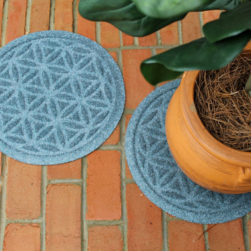 Plow & Hearth WaterHog® 17" Flower of Life Plant Trivets, Set of 2