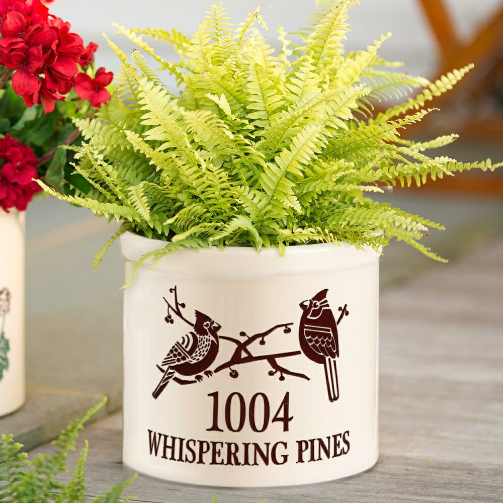 Plow & Hearth Cardinal Address Stoneware Crock