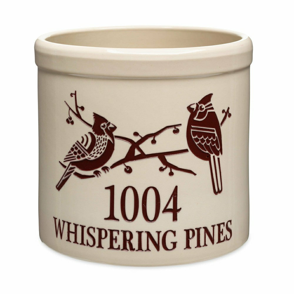 Plow & Hearth Cardinal Address Stoneware Crock