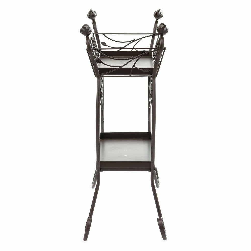 Plow & Hearth Two-Shelf Cast Iron Plant Stand with Birds