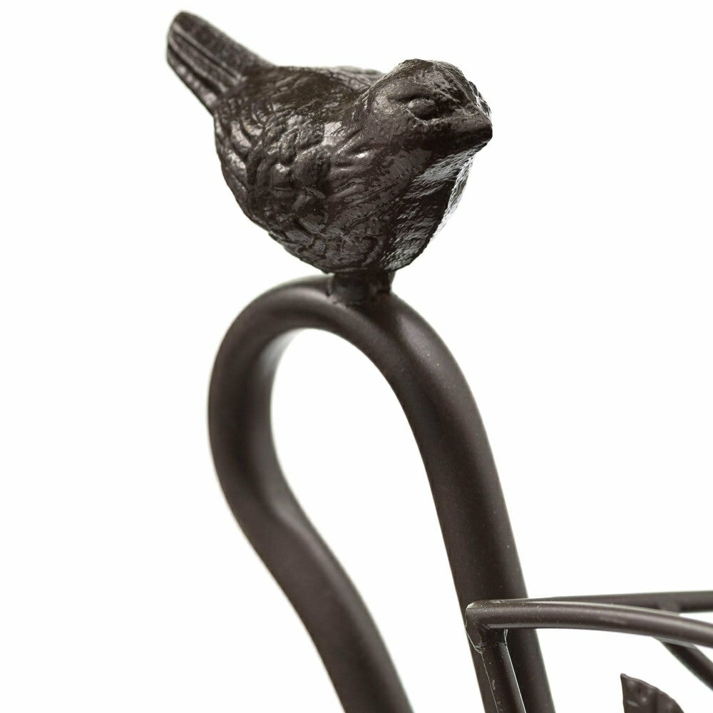 Plow & Hearth Two-Shelf Cast Iron Plant Stand with Birds