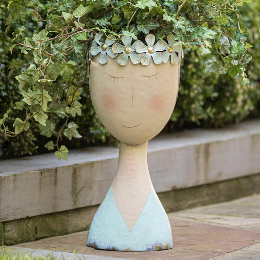 Plow & Hearth Pastel Head Planter, Solid