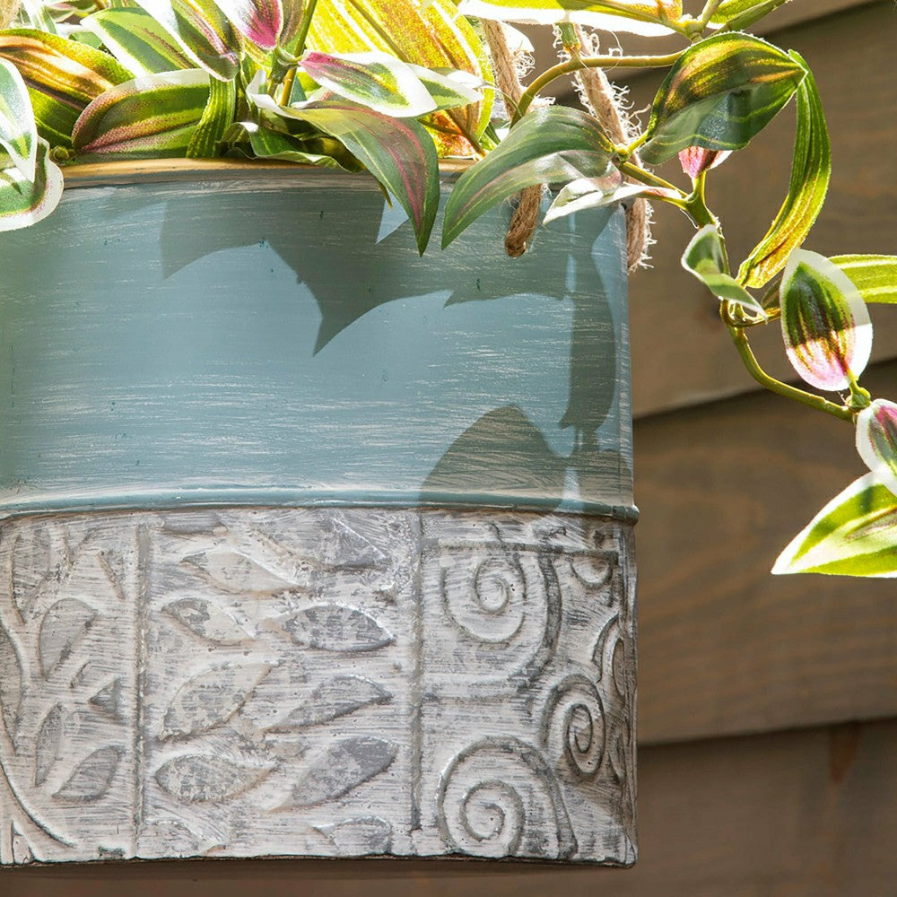 Plow & Hearth Painted Metal Hanging Planters, Set of 3