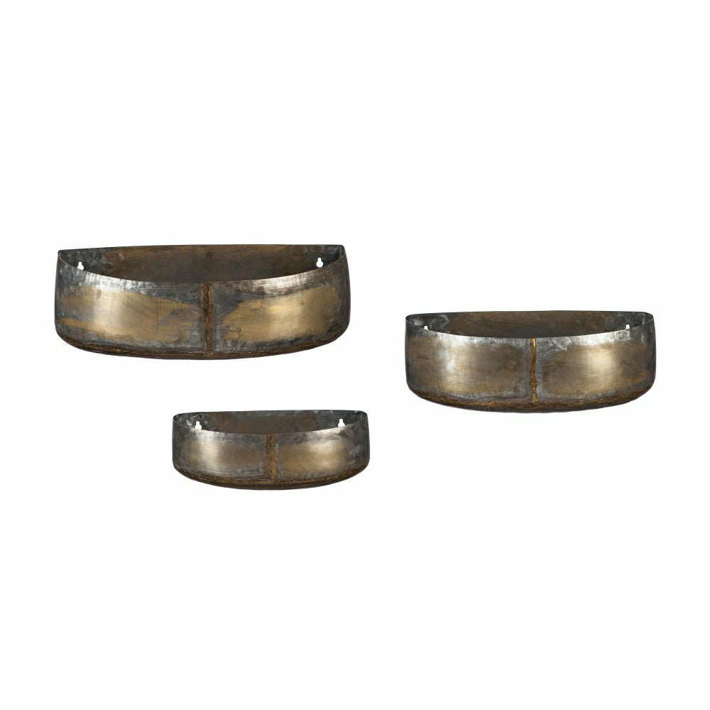 Plow & Hearth Metal Planter Set of 3