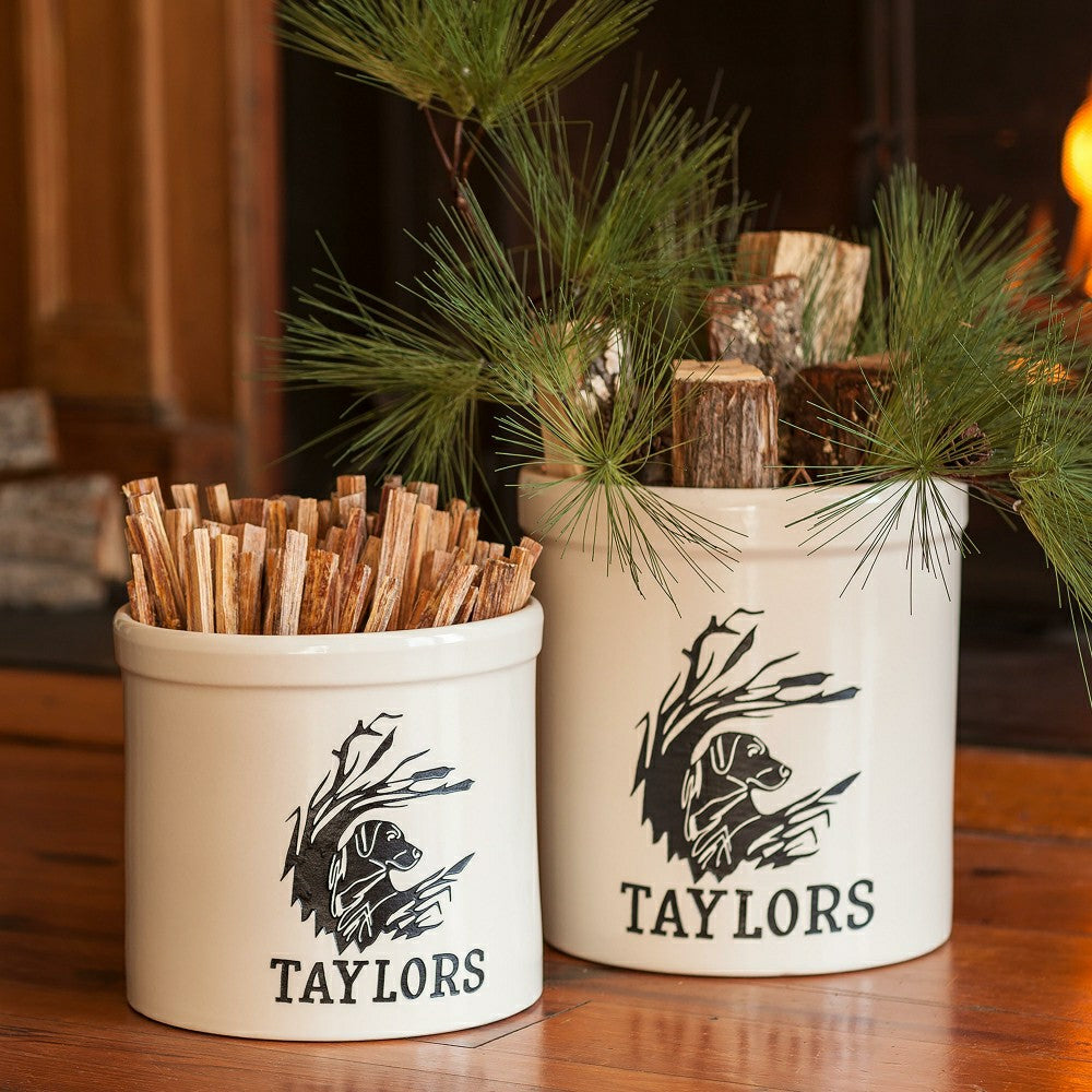 Plow & Hearth Personalized Labrador Stoneware Crock, 2 Gallons