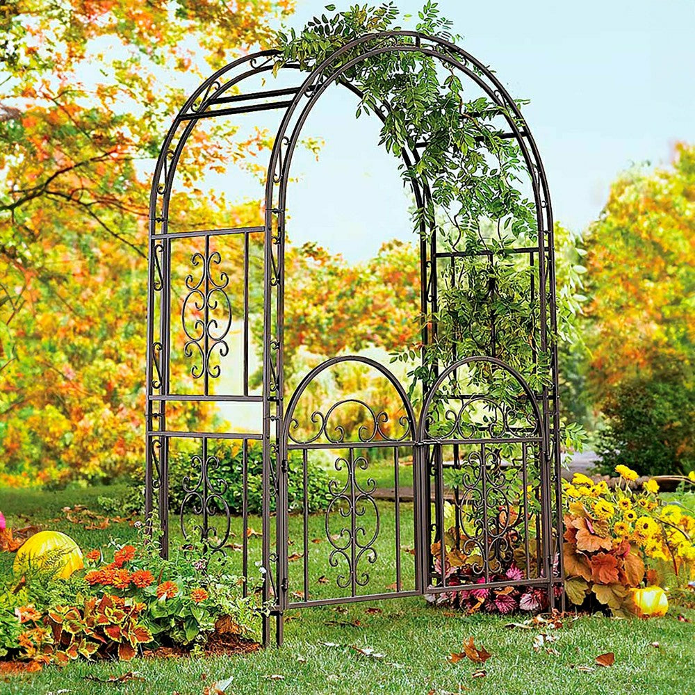 Plow & Hearth Iron Montebello Arbor with Gate
